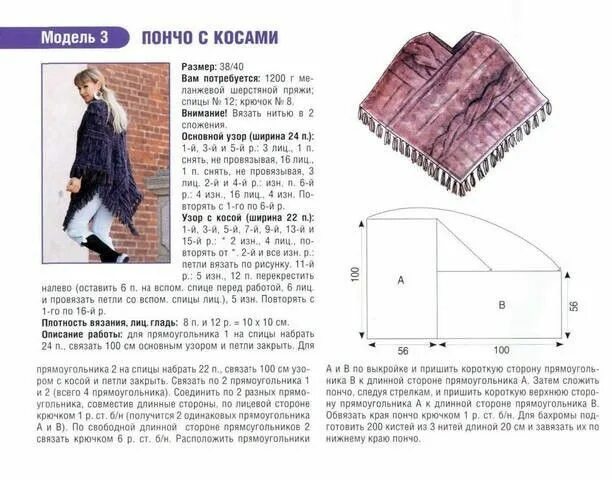 Пончо накидка спицами для женщин схемы Пончо на машине Machine knitting, Knitting, Pattern