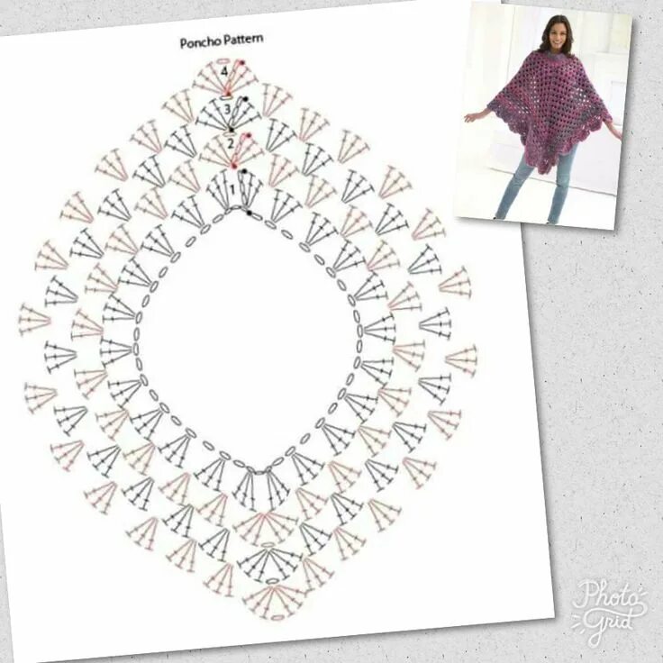 Пончо прямоугольное крючком со схемами Pin on شال Crochet poncho patterns, Crochet patterns, Crochet poncho