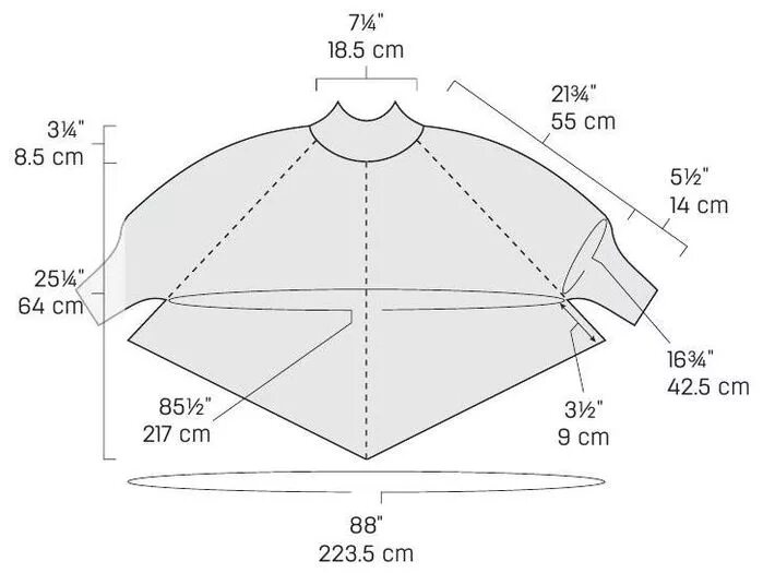 Пончо с рукавом реглан выкройка Российский Сервис Онлайн-Дневников Связанные крючком узоры на пончо, Выкройки, П