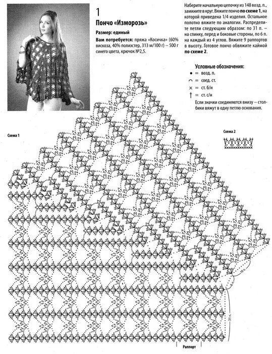 Пончо с воротником крючком схемы и описание КЛУБОЧЕК - вязание рукоделие Crochet poncho patterns, Crochet dress pattern, Cro