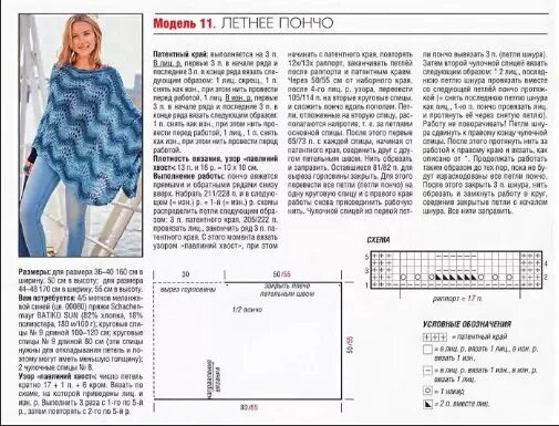 Пончо спицы схемы Summer poncho))) Yarn by mail from one winding https://vk.com/album-141475075_24