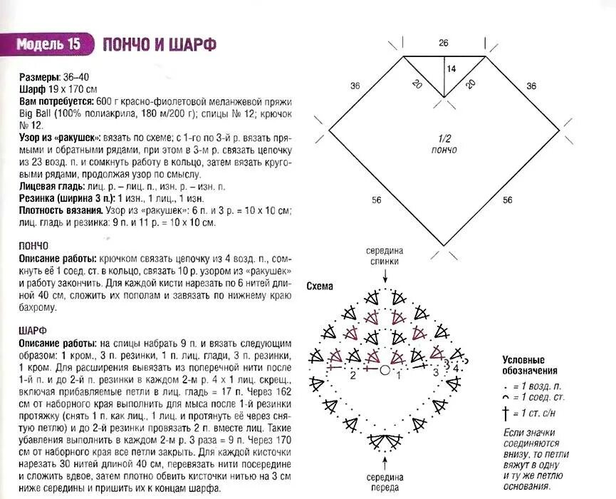 Пончо женские вязаные крючком схемы Пончо крючком: схемы и описание вязания для начинающих и не только