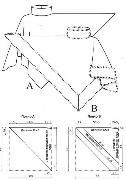 Пончо женское выкройка Шитье простые выкройки простые вещи Pattern, Chart, Map