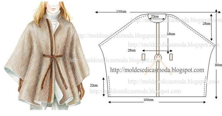 Пончо женское выкройка CAPA DE INVERNO FEMININA SIMPLES Moldes Dicas Moda Capa de inverno, Padrões de c