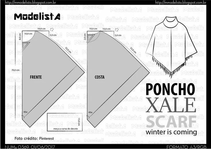 Пончо женское выкройка простая Выкройки, Выкройки для пончо, Выкройка пончо
