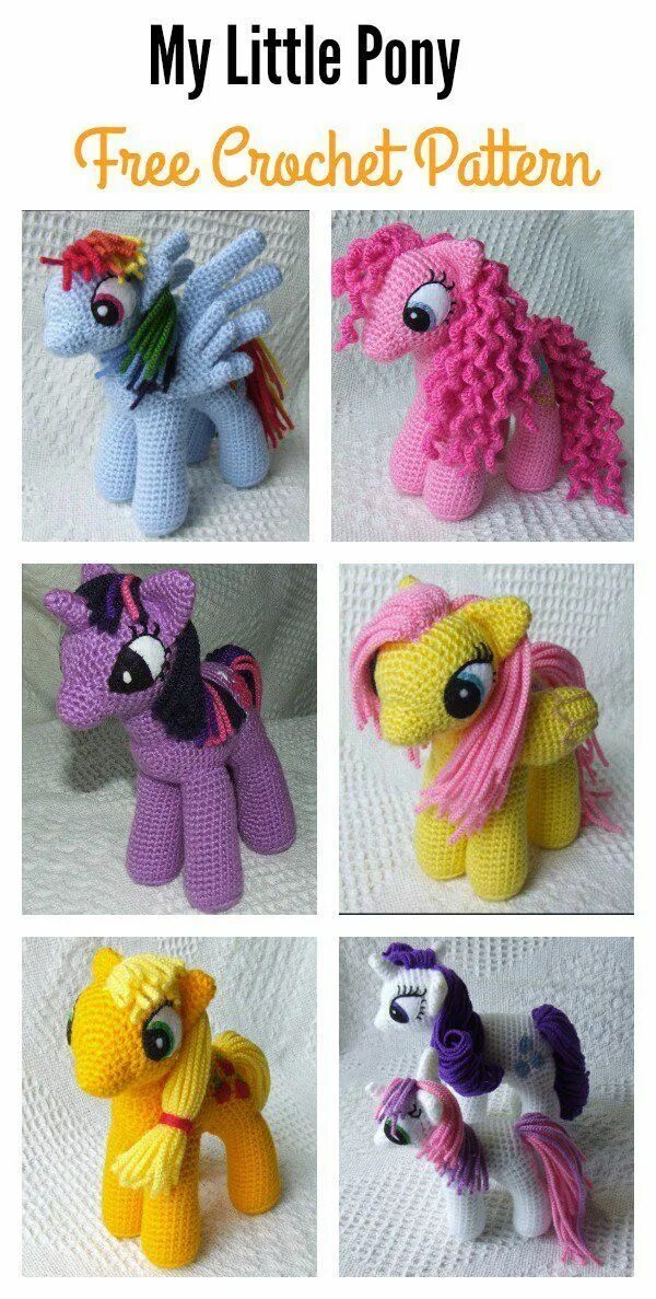 Пони крючком схема и описание амигуруми Free Awesome My Little Pony Toy Crochet Patterns Crochet pony, Crochet unicorn, 