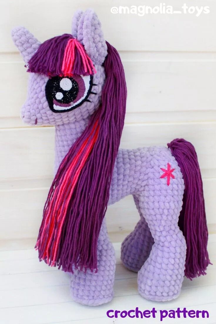 Пони крючком схема и описание амигуруми Crochet unicorn, amigurumi pattern, alicorn, unicorn soft toy, my little pony, a