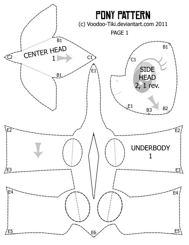 Пони выкройка мягкой игрушки Идеи и выкройки единорога и пони из плюша Рукодельные заметки Выкройки, Плюшевые