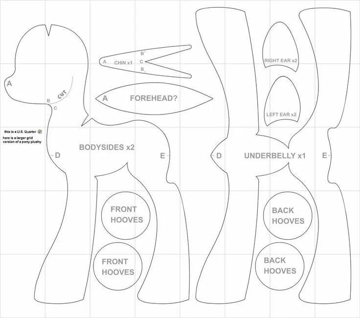 Пони выкройка мягкой игрушки Moldes Para Hacer Un Peluche De My Little Ponny - Ideas De Manualidades 99B Anim