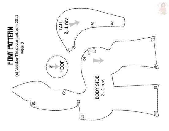 Пони выкройка мягкой игрушки ПЛАНЕТА ФЕТРА Molde unicornio, Molde, Unicórnio