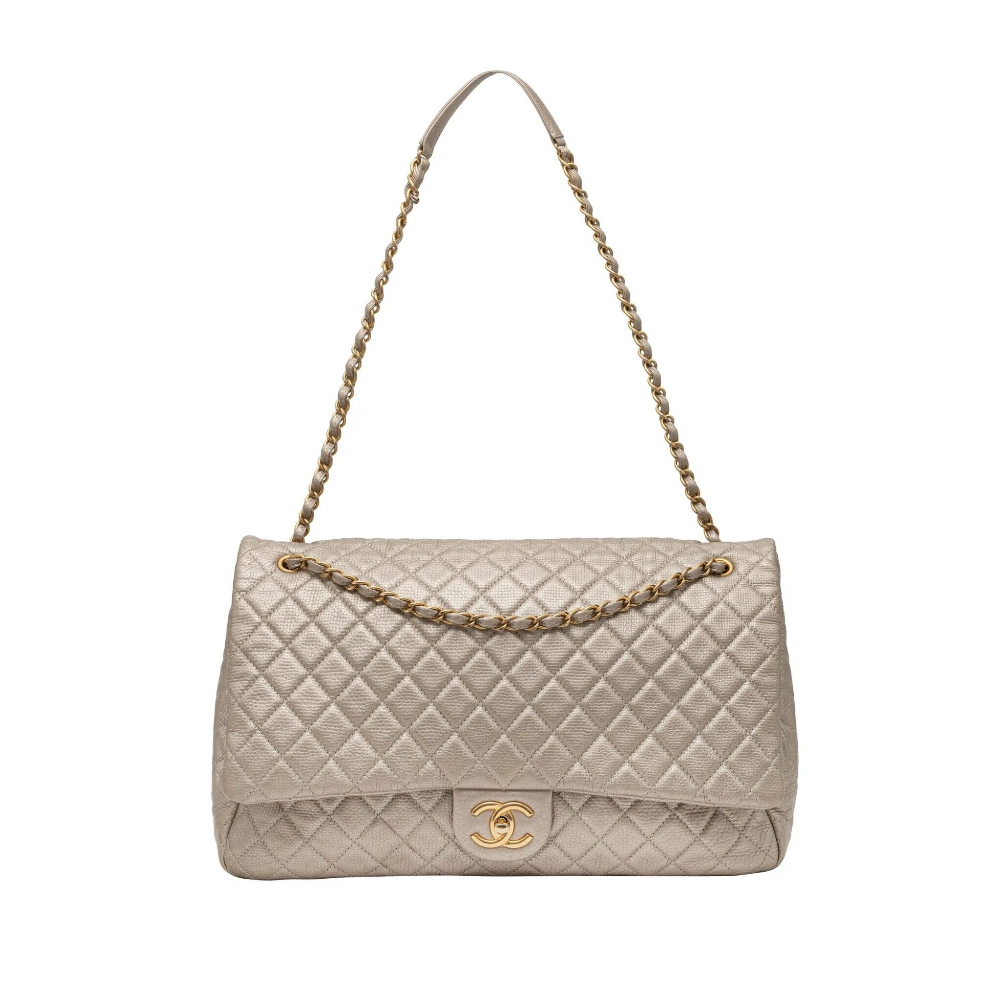 Понравились сумочки Metallic Gold Quilted Calfskin XXL Airline Travel Single Flap Bag Gold Hardware,