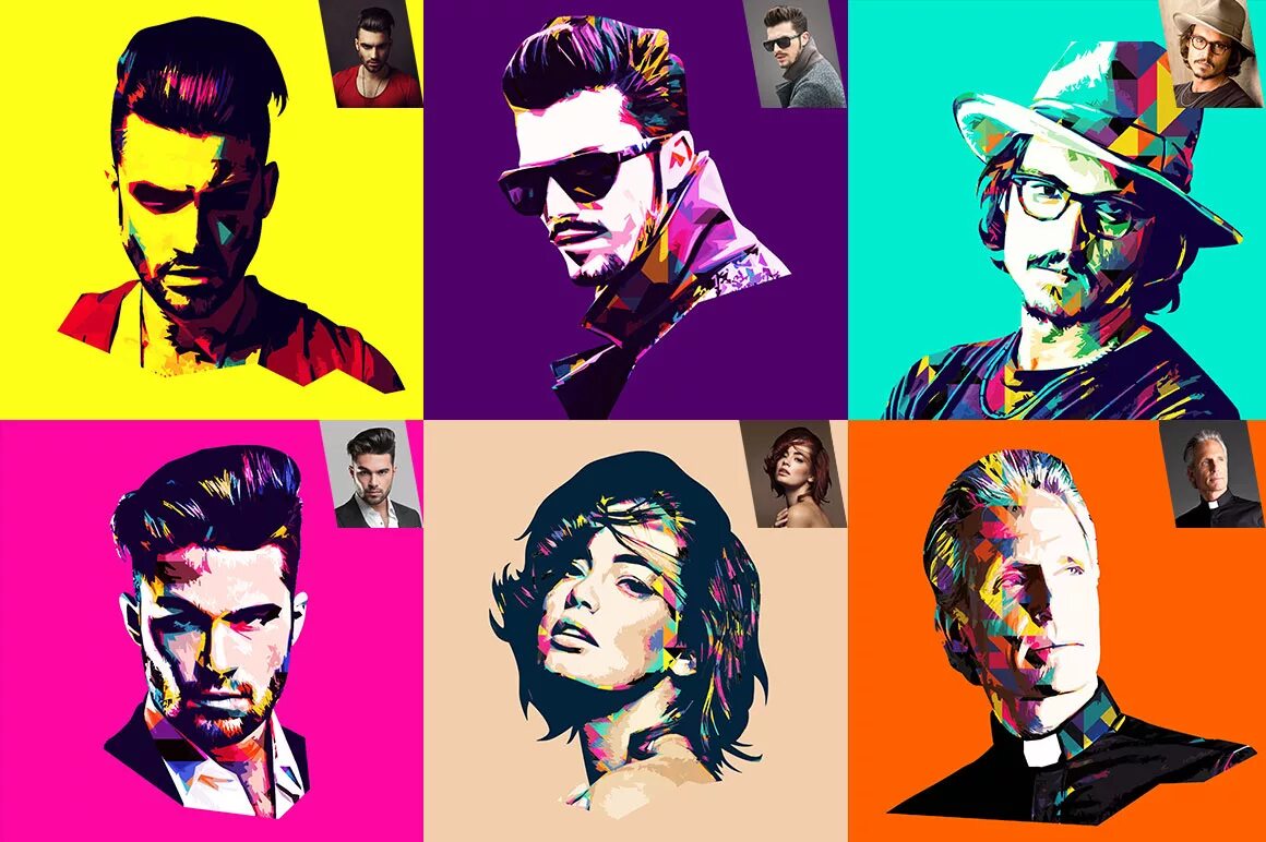 Поп арт обработка фото Pop Art Photoshop Action - Invent Actions