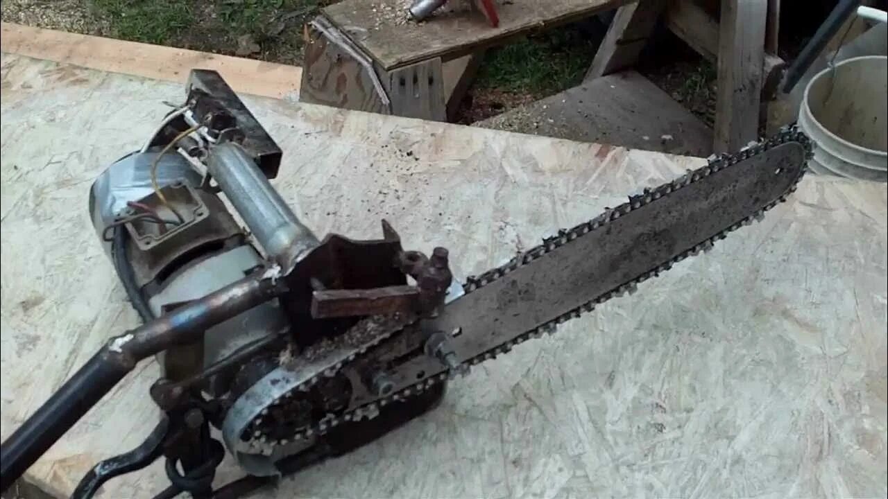 Попить самоделки homemade chainsaw with electric drill motor - YouTube