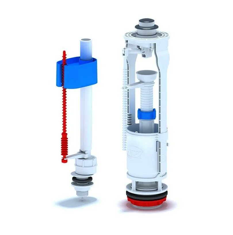 Поплавок в унитаз с нижним подключением Арматура сантех. с нижней подводкой 1/2" WC6550 с пласт.штуцером, кнопка металл 