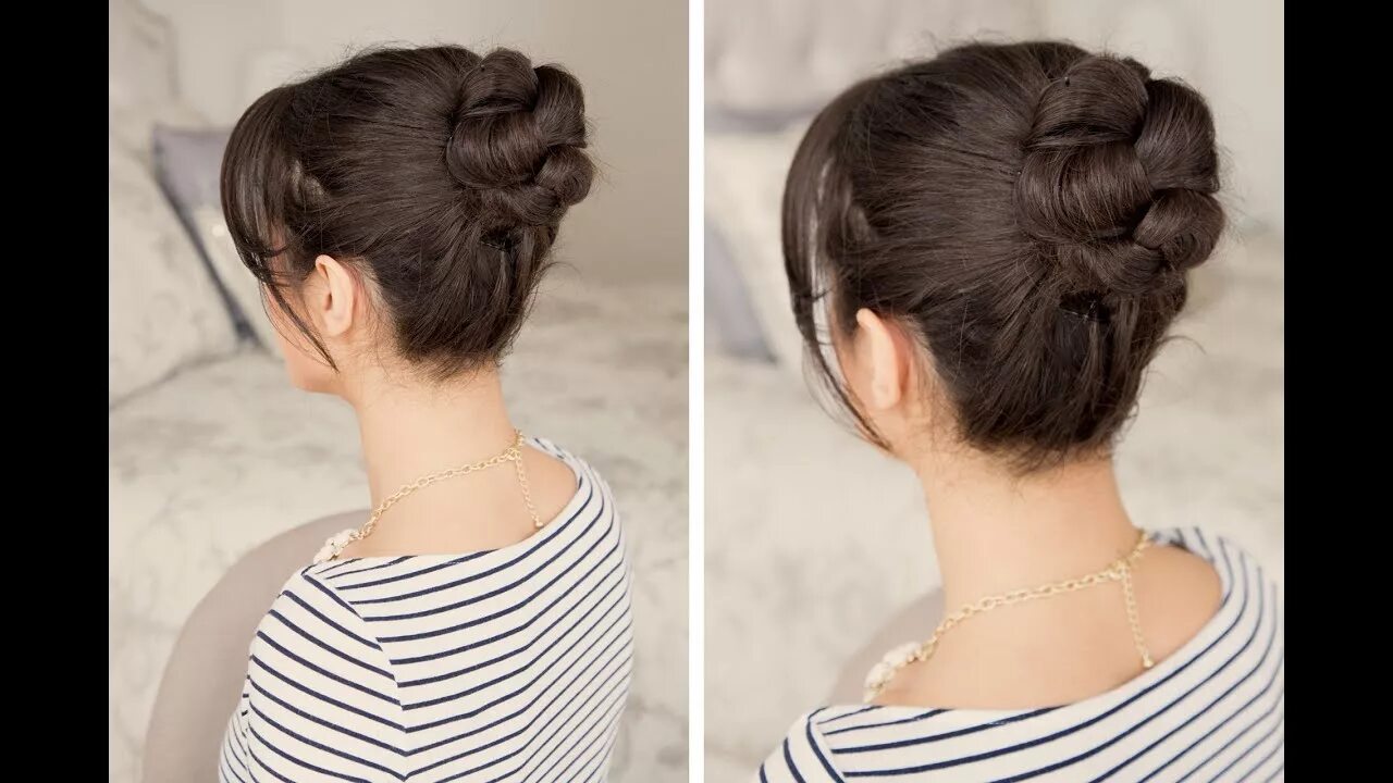 Поправить прическу на фото How to: Braided Bun Hair Tutorial - YouTube