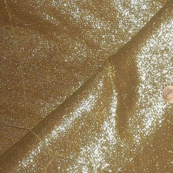 Порча ткань фото Vintage Stretch Gold Bullion Lurex Lame Glitter Couture Metallic Fabric 60 Wide 