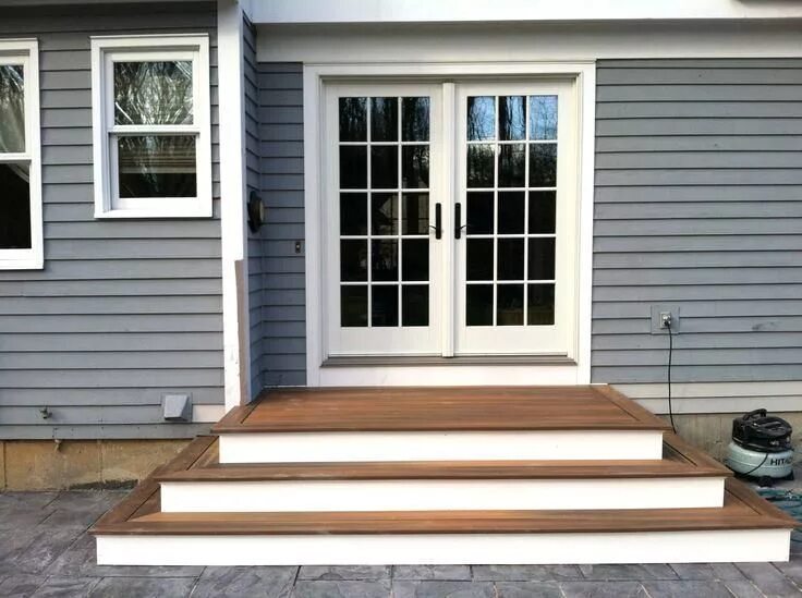 Порог частного дома фото build steps off deck steps to patio back door we recently finished the steps and