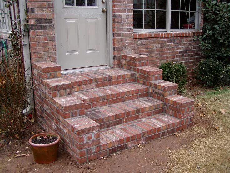 Порог дома варианты Pin on Hardscapes Brick steps, Brick porch, Porch steps