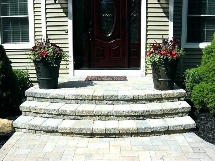 Порог дома варианты Image result for curved garden steps Front porch steps, Porch steps, Front door 