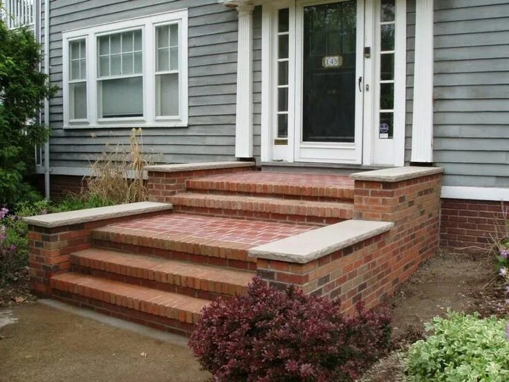 Порог дома варианты Pin on Driveway Front porch steps, Brick steps, Porch steps