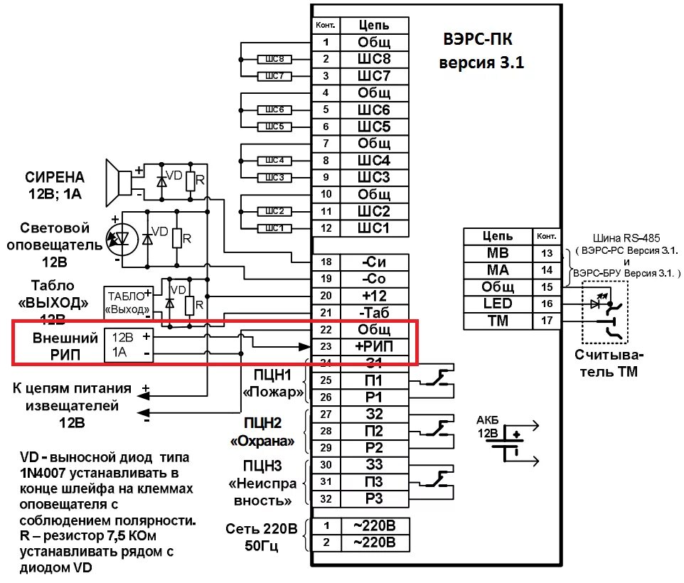 Порп 1 схема подключения сигнализация пожарная сигнализация Вэрс, опс, пожарная сигнализация, охранно пож