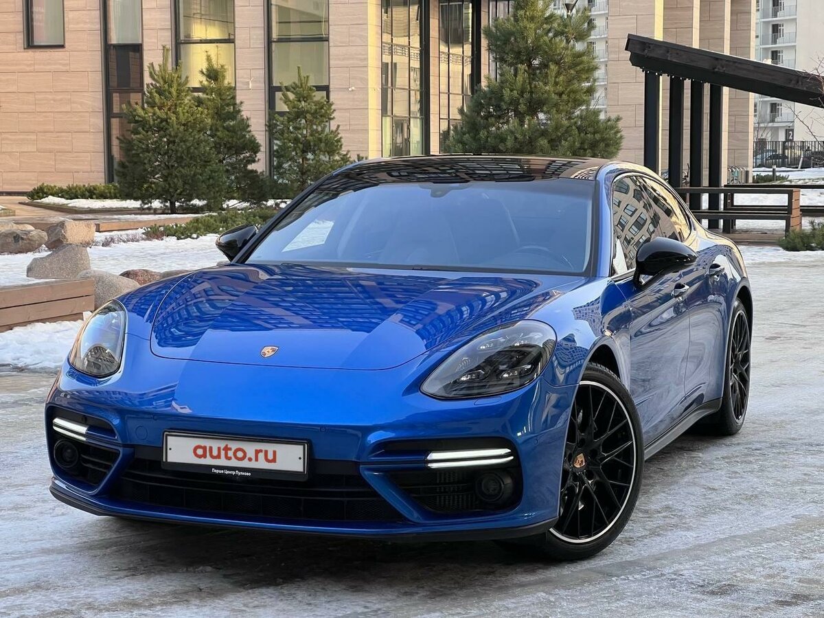 Порше синий фото Купить б/у Porsche Panamera II Turbo 4.0 AMT (550 л.с.) 4WD бензин робот в Санкт