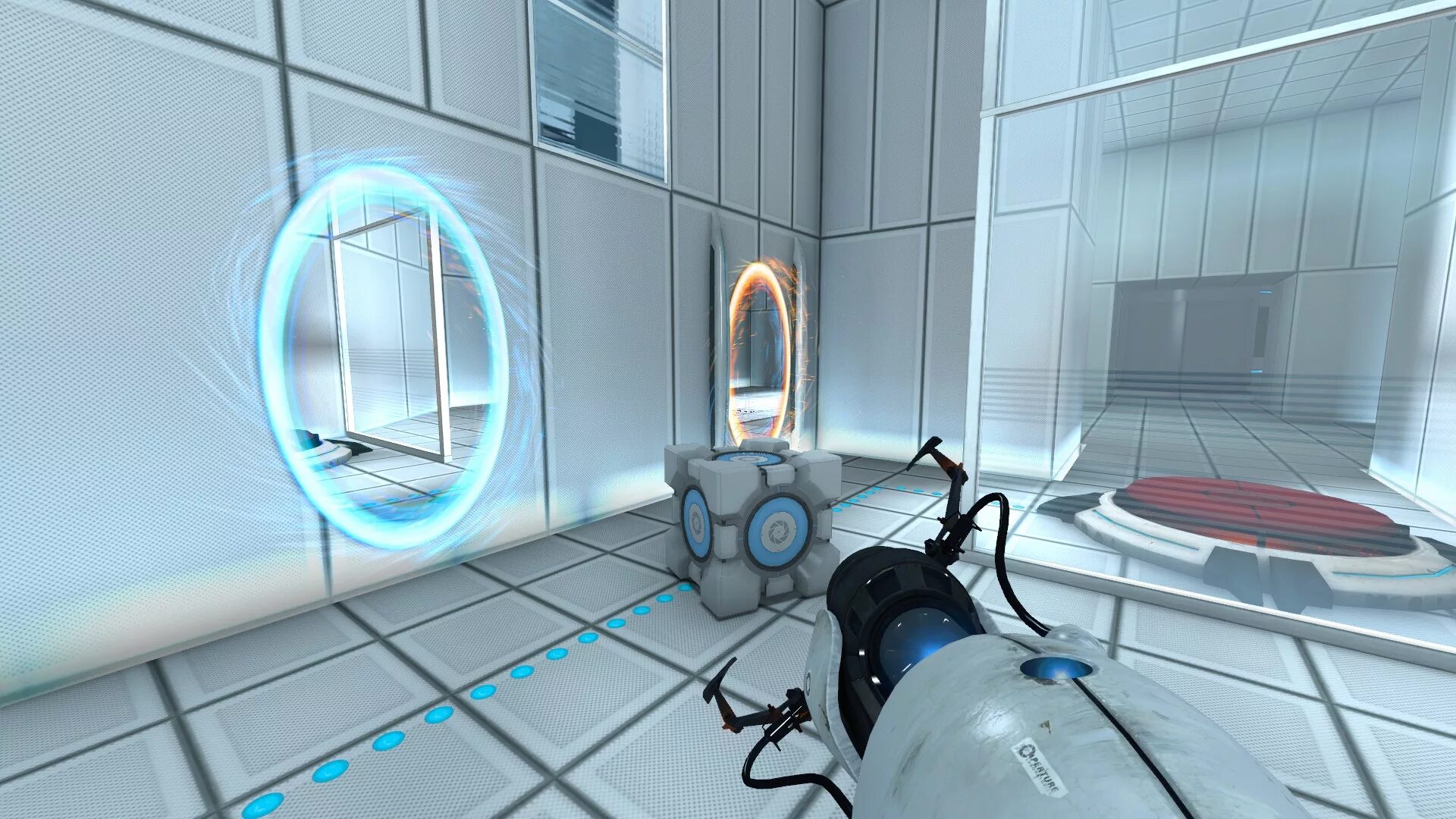 This is a mega-mod that brings Portal up to the graphical level of Portal 2, in 