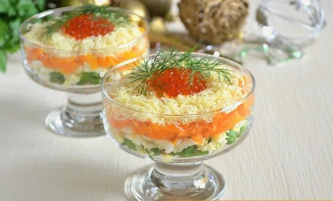 Порционные салаты фото рецепт Cалат с печенью трески - 10 очень вкусных и простых рецептов с фото пошагово