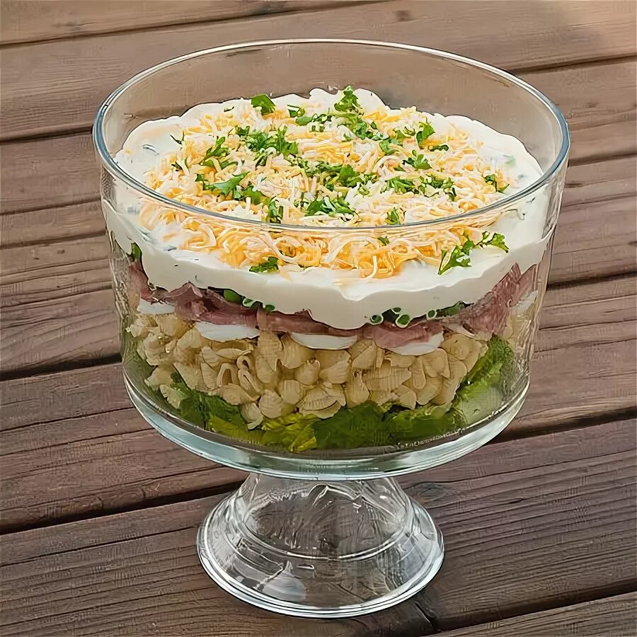 Порционные салаты рецепты с фото простые Hearty Eight Layer Salad Recipe Layered salad, Layered salad recipes, Recipes