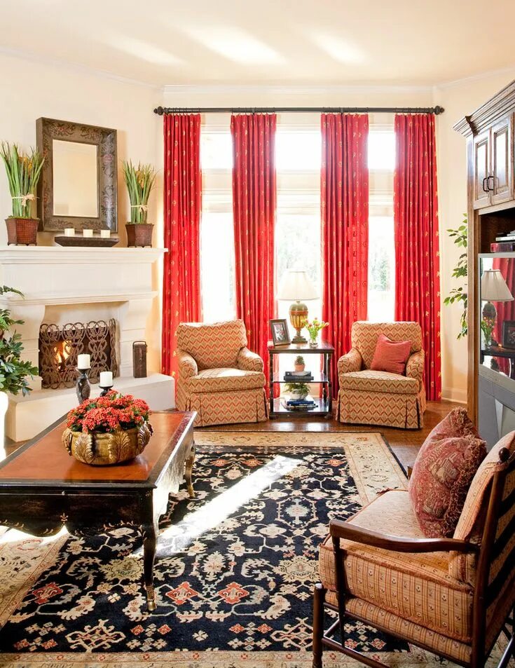 Портьеры в интерьере гостиной Beautiful Curtain for Classic Living Room → https://wp.me/p8owWu-2aP - Classic l