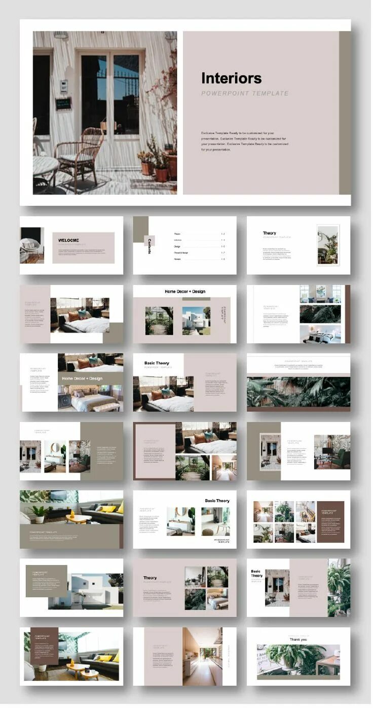 Портфолио дизайнера интерьера образец Creative Interiors Design Presentation Template Interior design portfolio layout