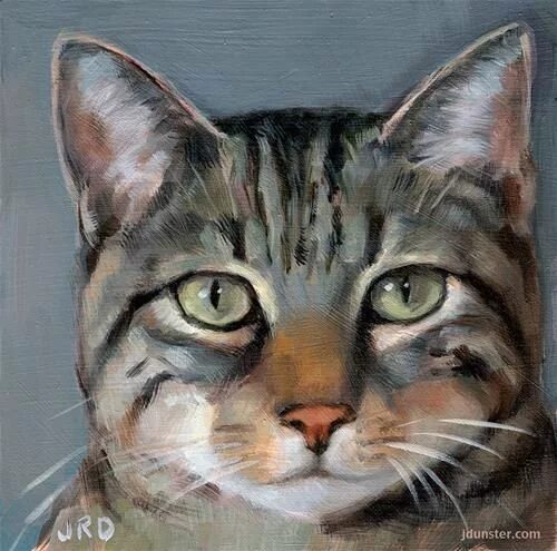 Портрет кота фото Daily Paintworks - Original Fine Art © J. Dunster Cat painting, Cat portrait pai