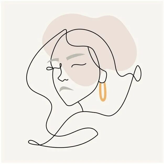 Портрет одной линией онлайн по фото бесплатно Free Vector Faceless people with different hair style Abstract line art, Outline