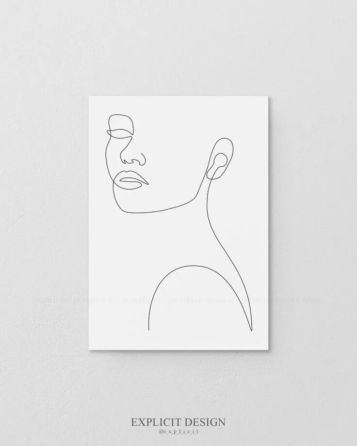 Портрет одной линией онлайн по фото бесплатно Printable Face Contour Drawing Sketch Art Woman In One Single Etsy Contour drawi