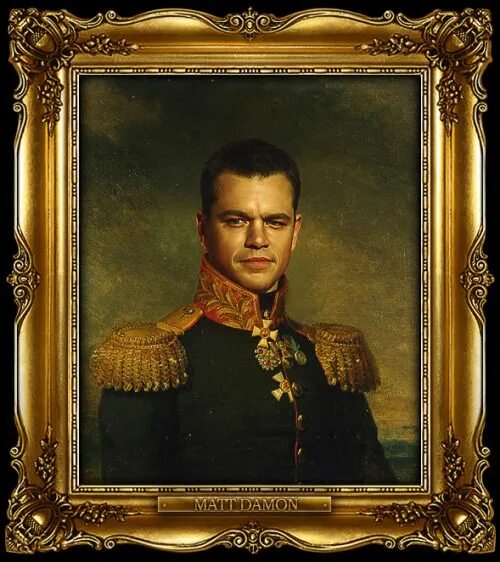 Портрет по фото генерал replaceface Portrait artist, Famous portraits, Matt damon