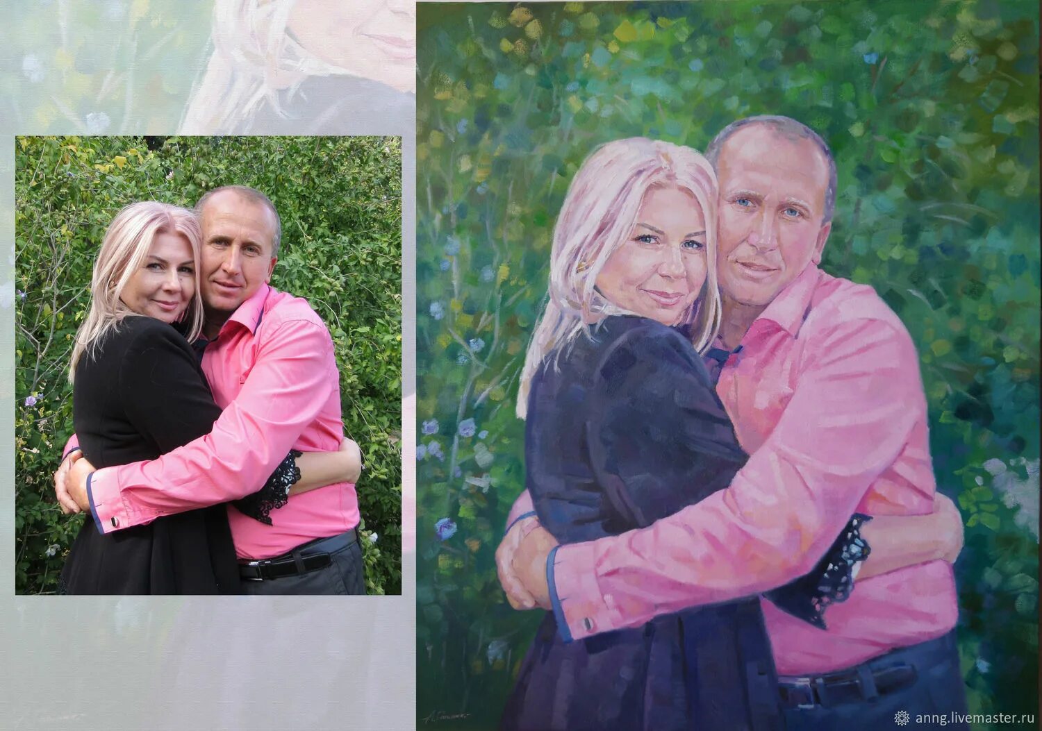 Портрет по фото на холсте г белгород Two portrait custom oil painting on canvas, portrait by photo, on the wall - куп