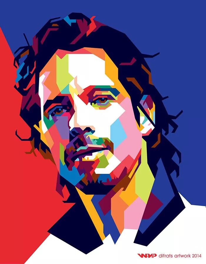 Портрет поп арт пол фото Chris Cornell wpap by difrats #art #vector #tracing #chriscornell #soundgarden #