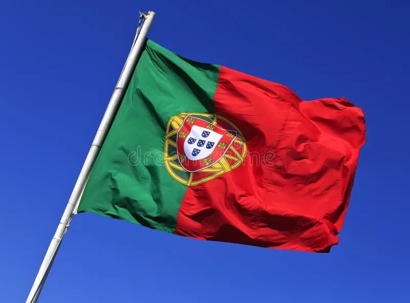 Португальский флаг фото Flag of Portugal in the Wind, Lisbon, Portugal. Stock Image - Image of single, c