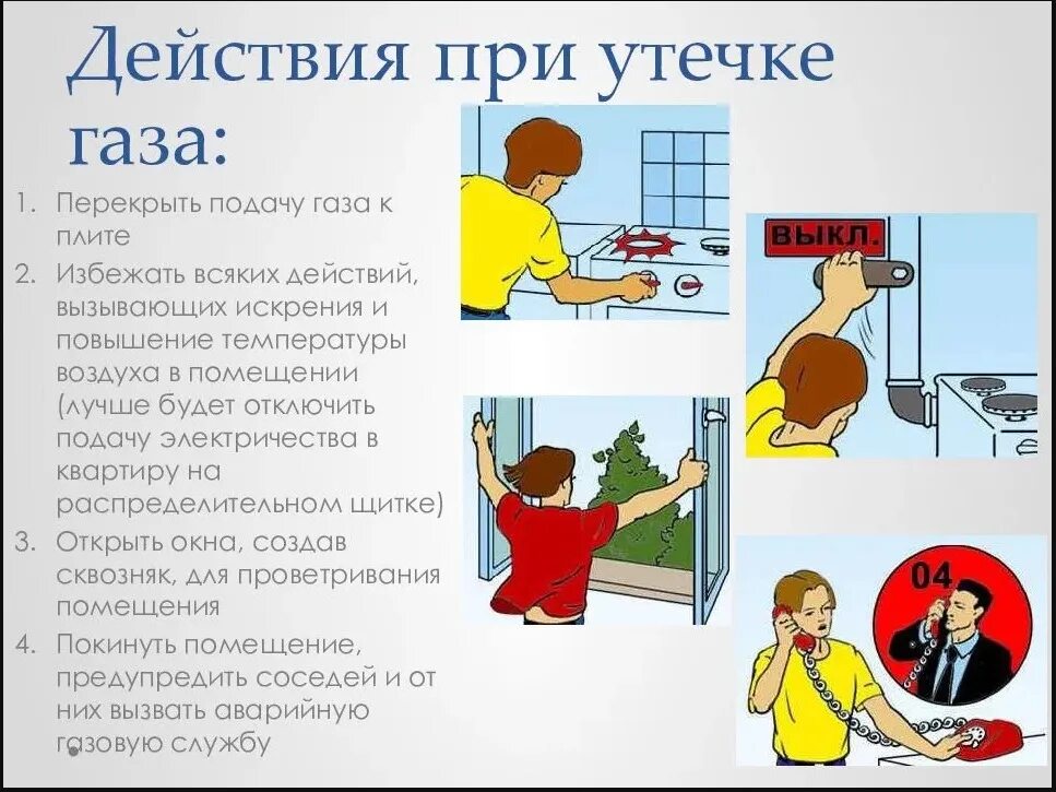 Порядок действий при подключении газа Что нельзя делать при утечке бытового газа