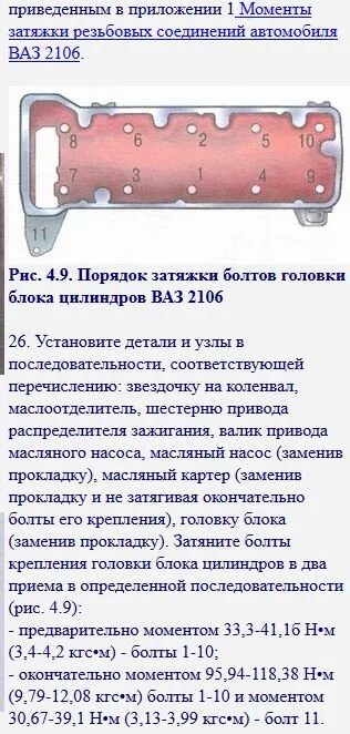 Порядок и момент затяжки гбц 2106 Протяжка ГБЦ после капремонта -- Форум водномоторников.