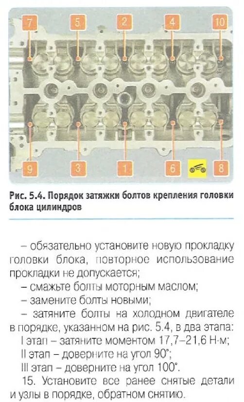 Порядок и момент затяжки гбц приора Замена прокладки ГБЦ часть 2 (сборка) - KIA Ceed SW (1G), 1,6 л, 2011 года своим