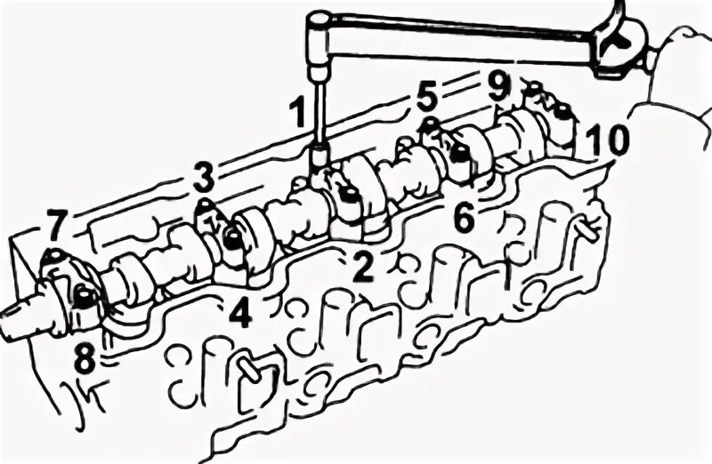 Порядок и момент затяжки распредвала Cylinder head assembly (Toyota Cruiser 70, 1985-1996, diesel) - "Power unit: Eng