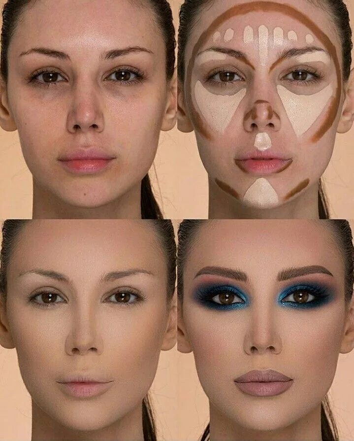 Порядок макияжа на лицо пошагово Pin by Alla Vostryakova on make up Highlighter makeup, Contour makeup, Eyebrow m