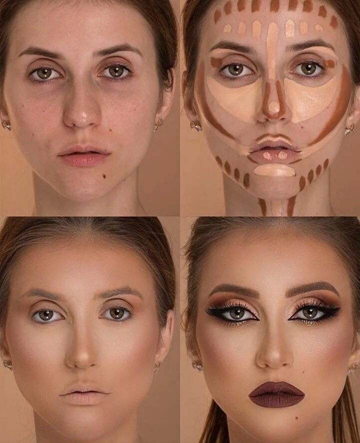 Порядок нанесения макияжа на лицо пошагово Pin by July TG on InstaMakeup Highlighter makeup, How to do makeup, Contour make