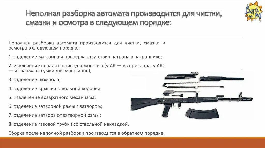 Порядок неполной разборки автомата ак 12 Картинки РАЗБОРКА АК 74 ПОСЛЕДОВАТЕЛЬНОСТЬ