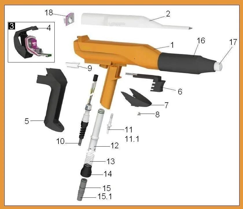 Порядок правильного подключение пистолета порошковой покраски Ручной пистолет MG-500
