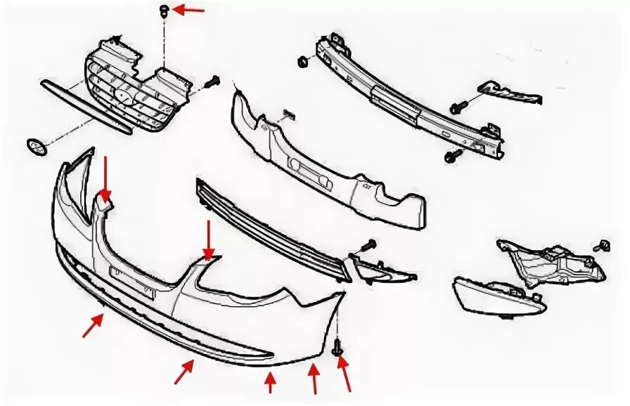 Порядок разборки бампера на хендай гетц How to remove front and rear bumper Hyundai Elantra HD (2006-2010)