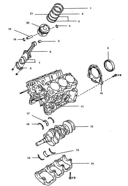 Порядок разборки двигателя Руководство по ремонту Toyota 4runner (Тойота 4 раннер) 1987-1998 г.в. 3.3.2.2 П