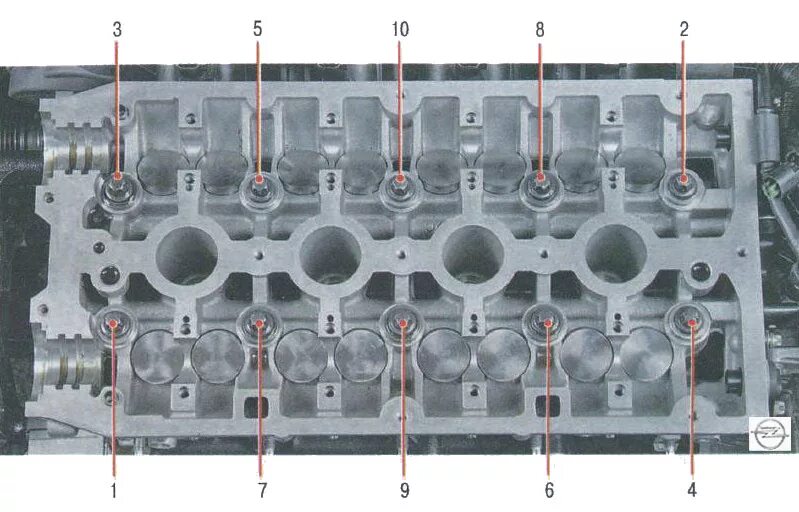 Порядок разборки гбц Replacing the cylinder head gasket Opel Astra H