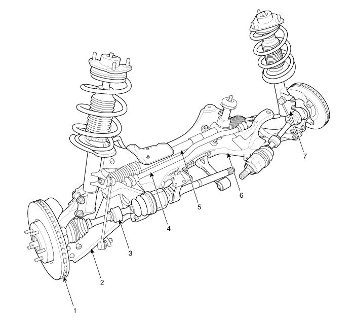 Порядок разборки передней подвески киа спортейдж 1 Kia Sportage: Components and Components Location - Front Suspension System - Sus